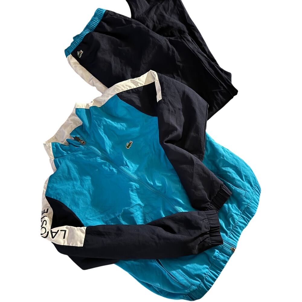 Lacoste Sport Color Block Nylon Track Suit Jacket + Pants kids 14